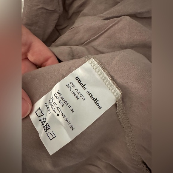 UNCLE STUDIOS Linen Shorts in Stone. Size S. NWOT. - Picture 4 of 6